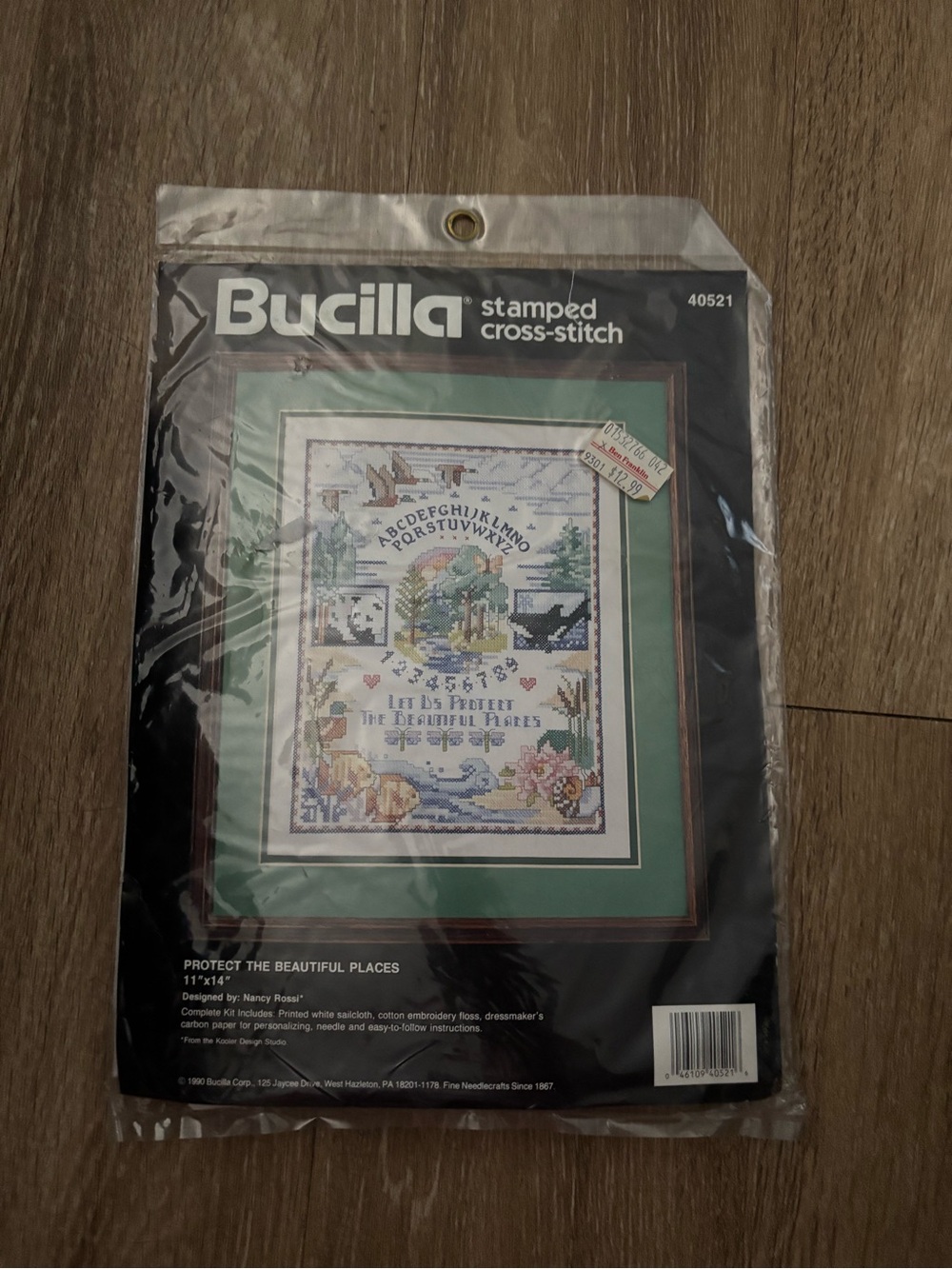 Bucilla Protect The Beautiful Places Stamped Cross Stitch Kit 40521 Vtg NOS b63